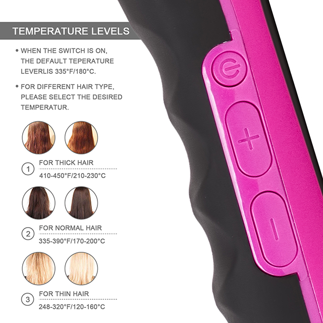 Trendy convenient mini LCD display Electric Ceramic hair brush