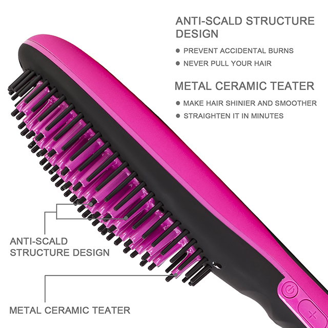 Trendy convenient mini LCD display Electric Ceramic hair brush