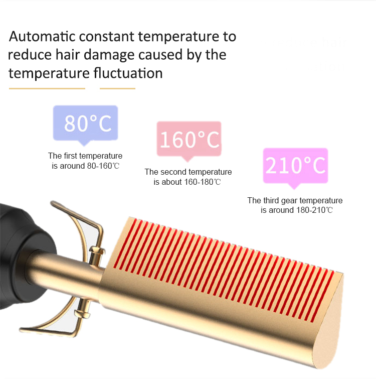 Wholesale Portable Hot Electric Comb mini comb 2 in 1 hair straightener and curler comb