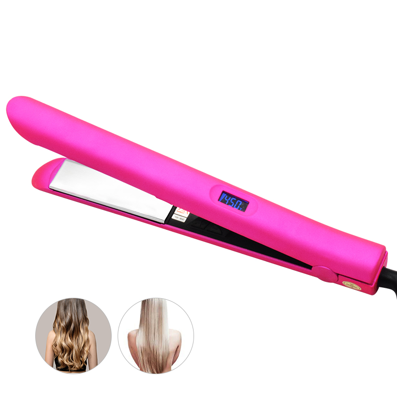 Customized Titanium Mini LED Display Electric Ceramic Hair Straightener