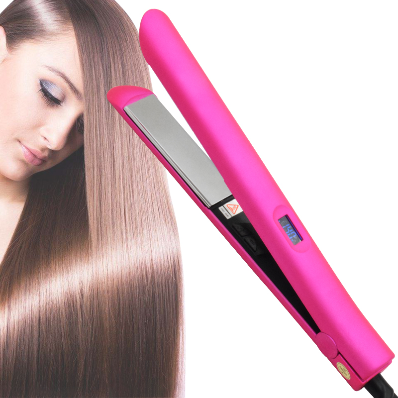 Customized Titanium Mini LED Display Electric Ceramic Hair Straightener