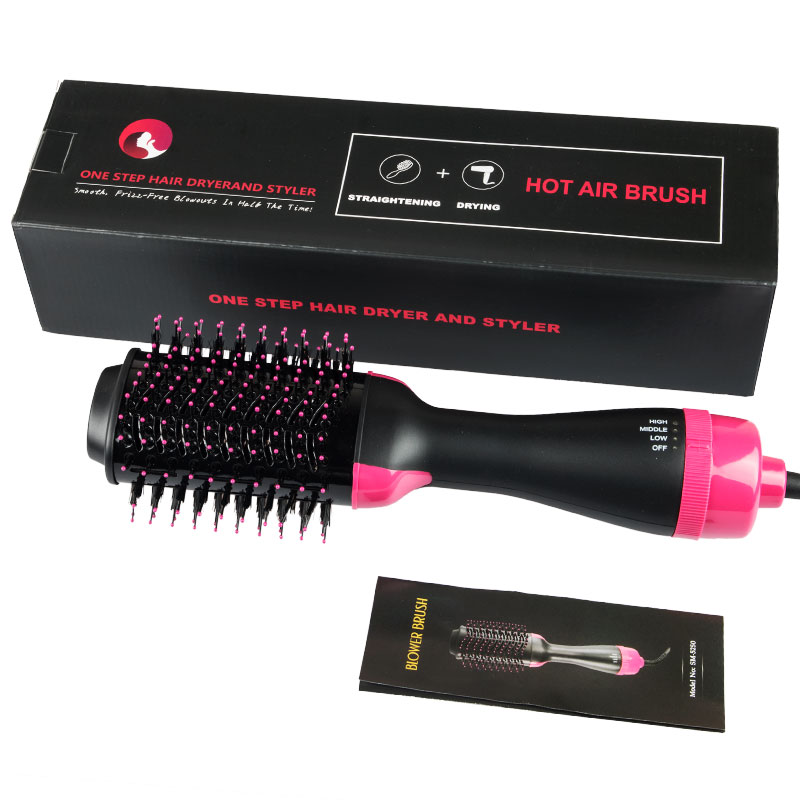 Professional Electric New Ion Hot Air Blow Brush Hair Dryer Brush Anion Straightener Styler Comb Volumizer Hot Air Brush
