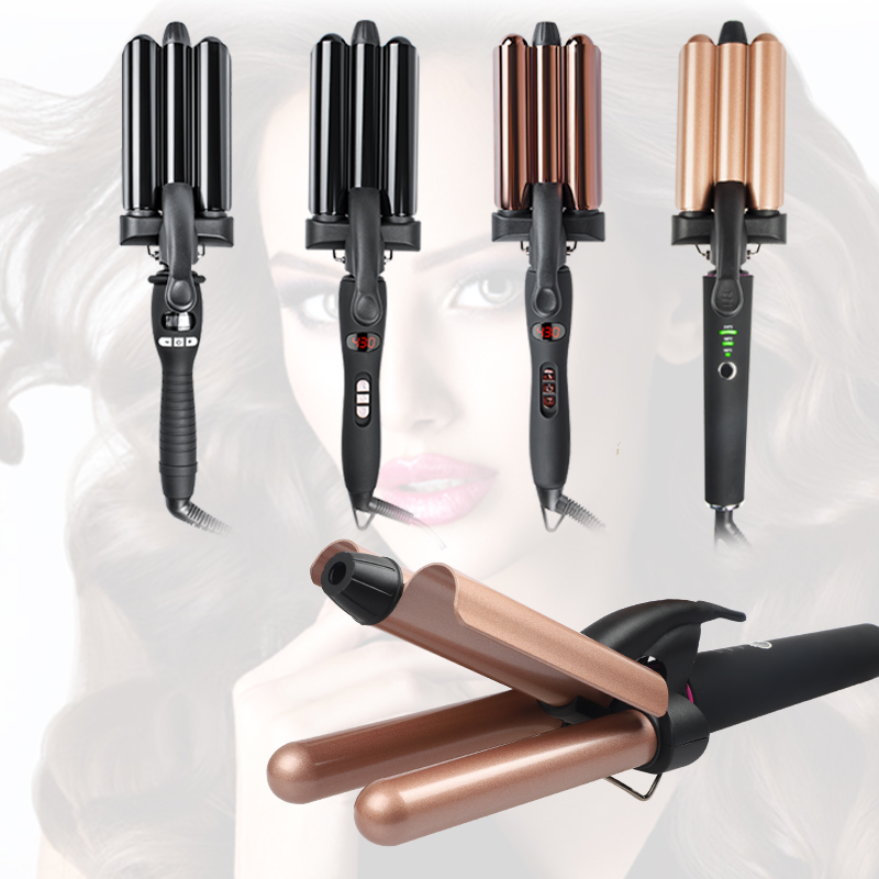 3 barrel mermaid curler emperature Control Electric Hair Curler
