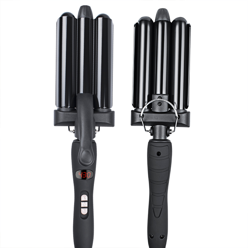 Factory Price 3 barrel hair curler LCD magic Professional Hair Curler