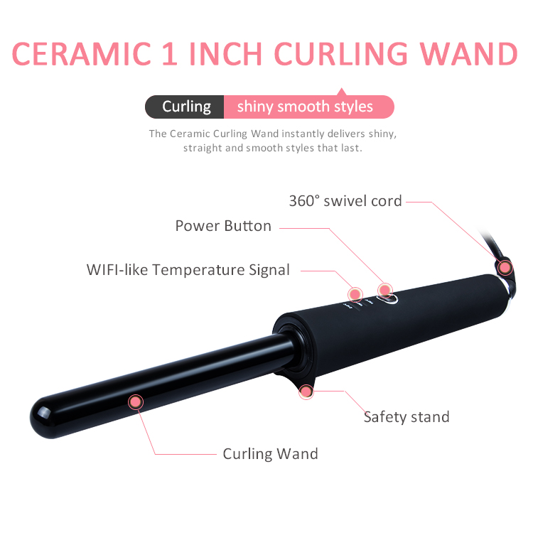 1 barrel ceramic barrel curling iron suitable for short and long hair