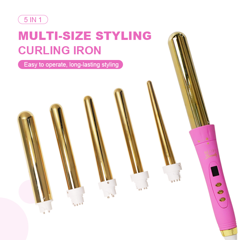 Low Price 450 Degree 5 In 1 Interchangeable Hair Curling Iron Ceramic For Hair Styling Tools