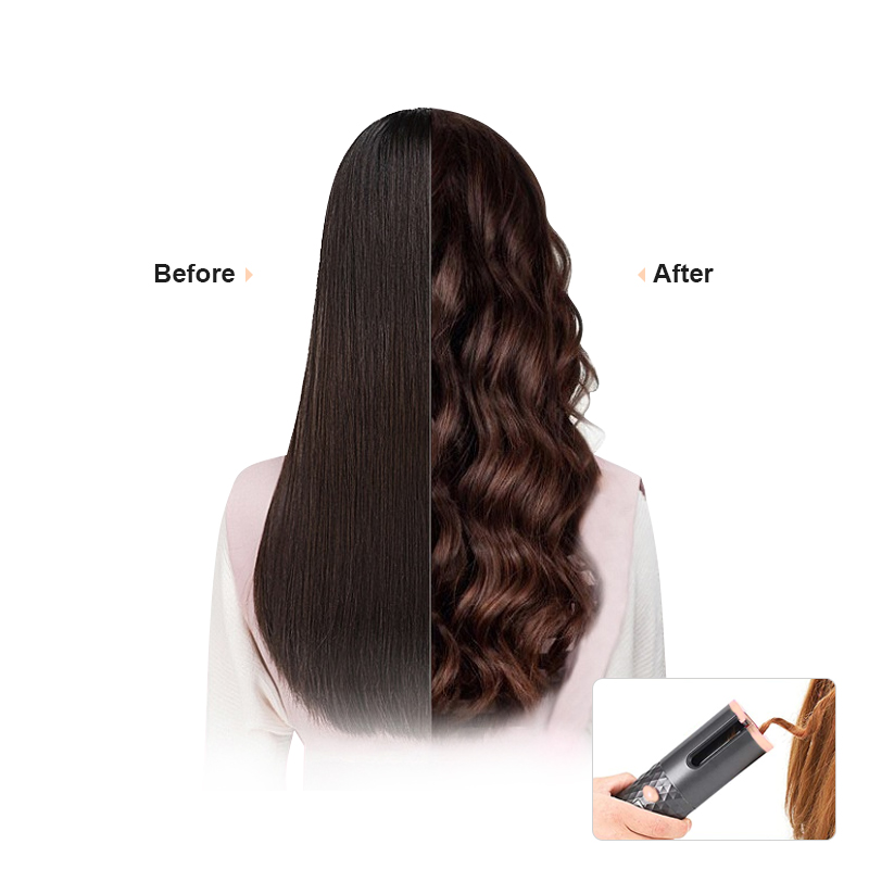 Magic Curler Hair Device Automatic Rotating Curling Barrel Dreamwave Wireless USB Chargeable Auto Rotating Hair Curler