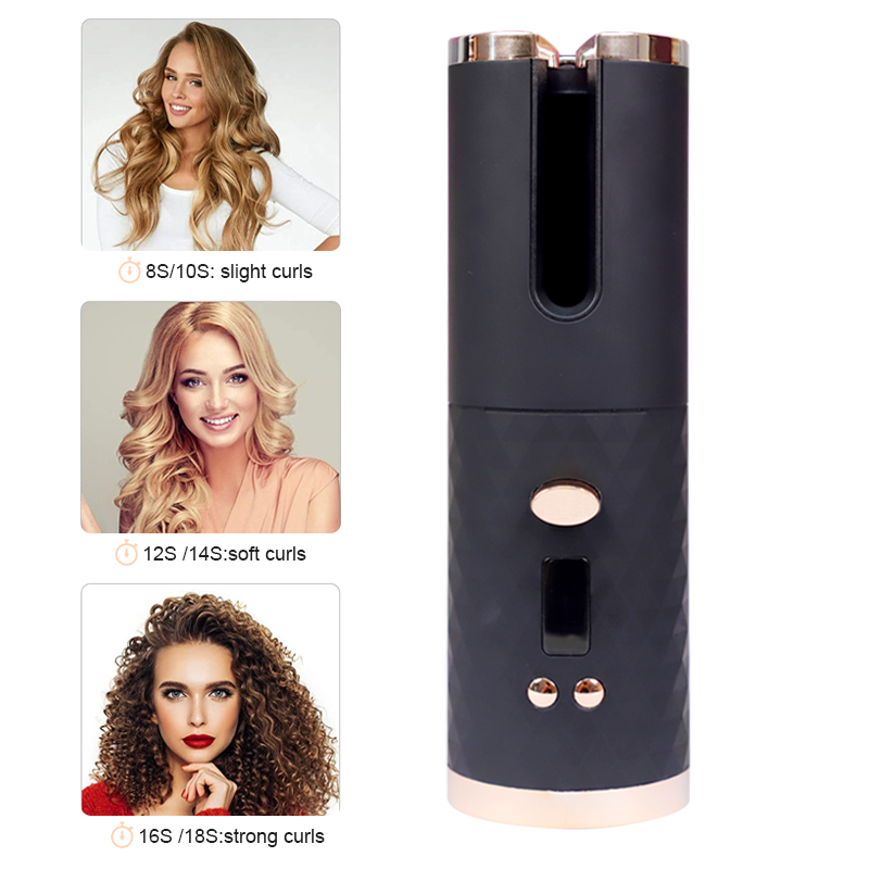 Magic Curler Hair Device Automatic Rotating Curling Barrel Dreamwave Wireless USB Chargeable Auto Rotating Hair Curler
