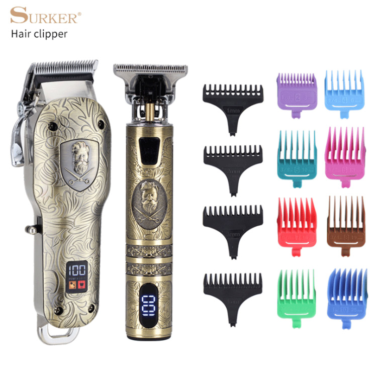 Professional Rechargeable Hair Trimmer With LCD Electric Wireless Hair Cutting Set For Salon