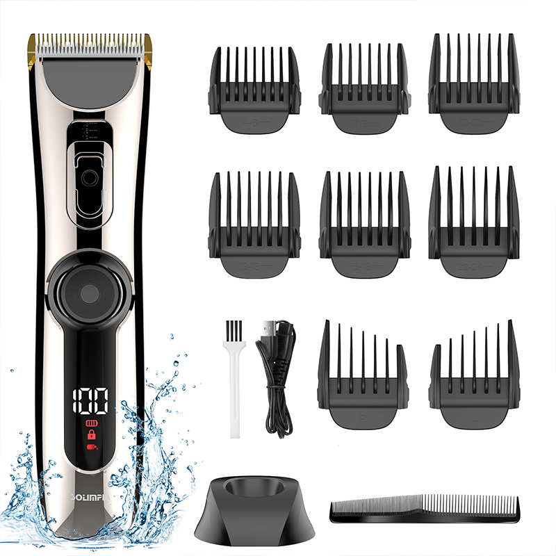 Hair Trimmer Waterproof Rechargeable Clippers Adjustable Hair Cutting Machine Barber Salon For Men