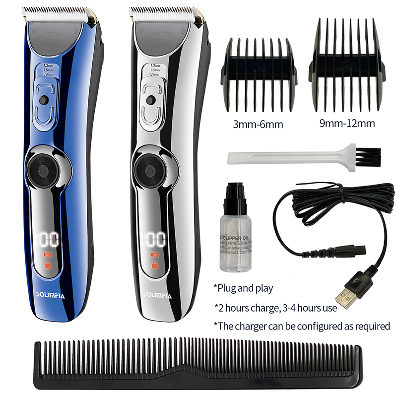 Hair Trimmer Waterproof Rechargeable Clippers Adjustable Hair Cutting Machine Barber Salon For Men