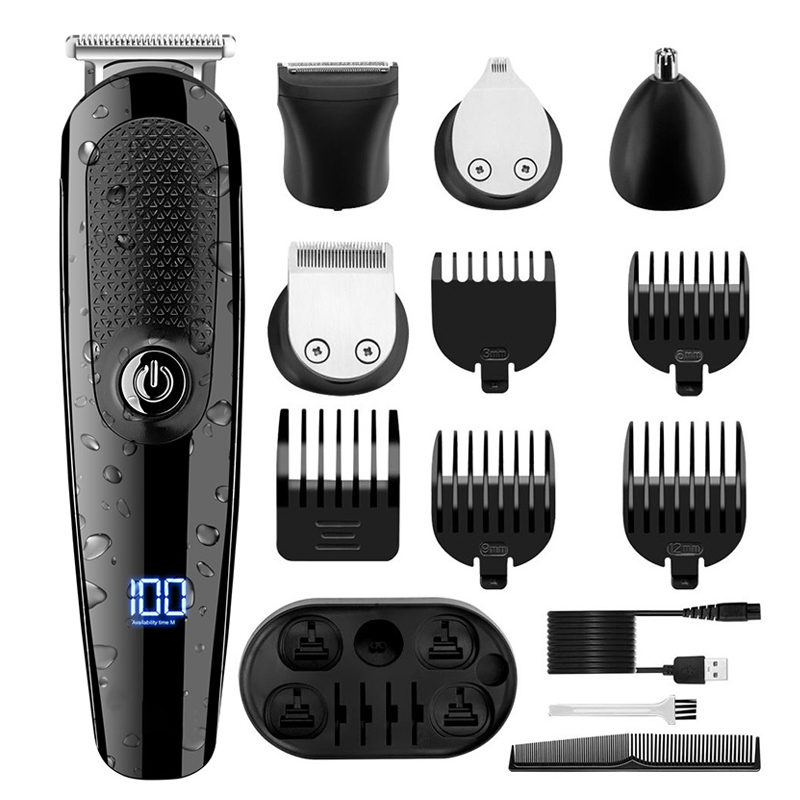 Hair Trimmer LED Display Portable Cordless Hair Cut Machine Waterproof Hair Clippers Customized