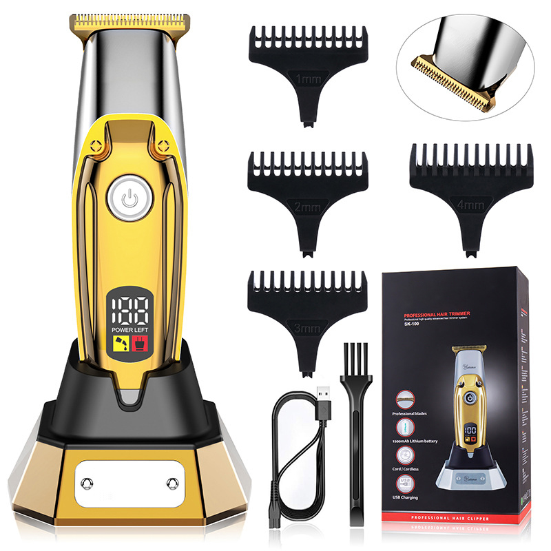 High Quality Lcd Power Display Electric Cordless Hair Trimmer Professional Barber Hair Clipper