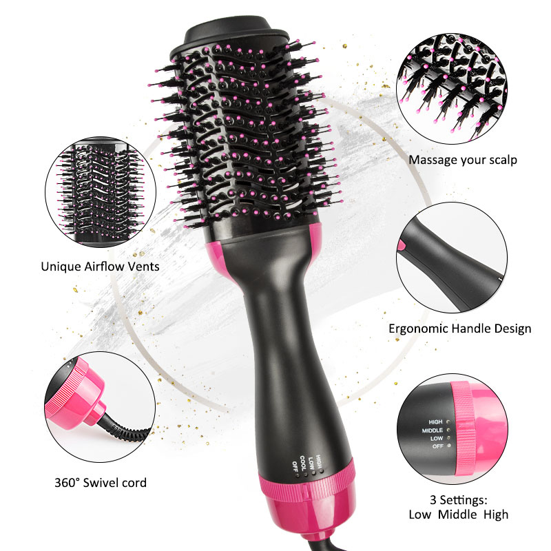 4 in 1 Hair Dryer Brush and Volumizer Detachable Hair Dryer Styler One-Step Hot Air Brush