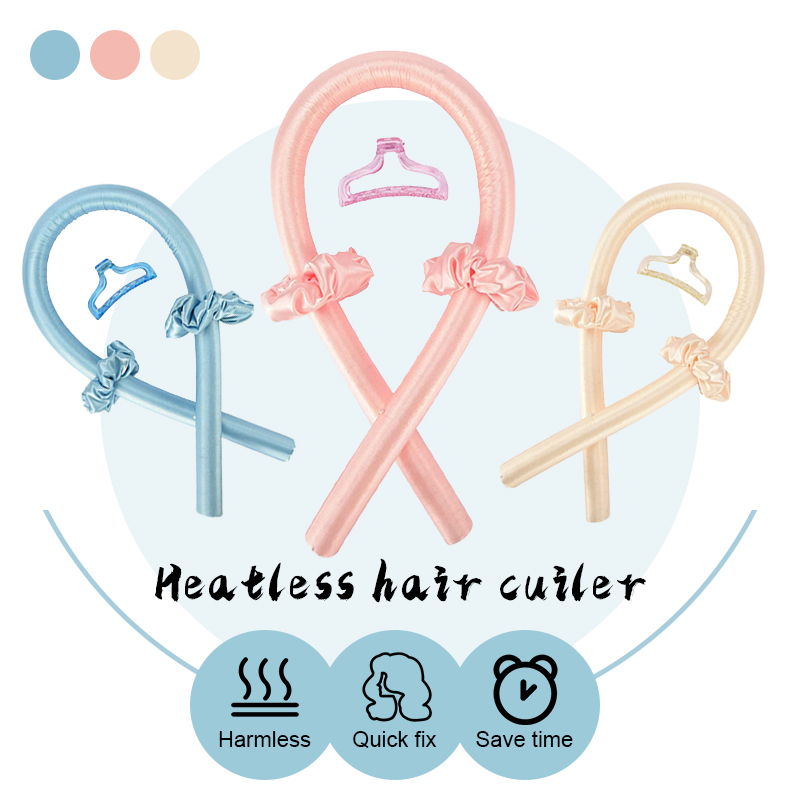 Heatless Hair Roller Rods For Long Hair Soft Silk Curls no heat Jumbo Large Big Curler