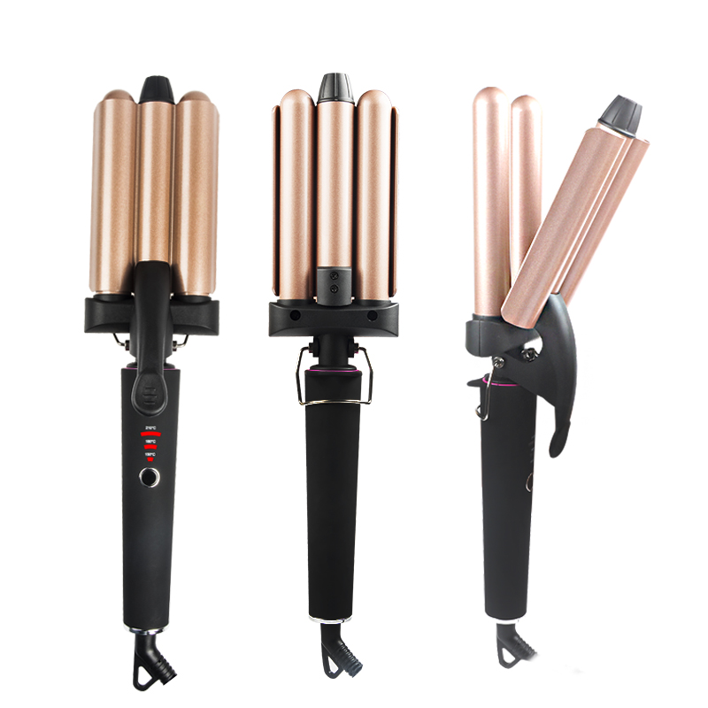 Factory Price Hair Curling Iron For Hair Styling Tools Titanium Waver Curler Three Barrel Wand