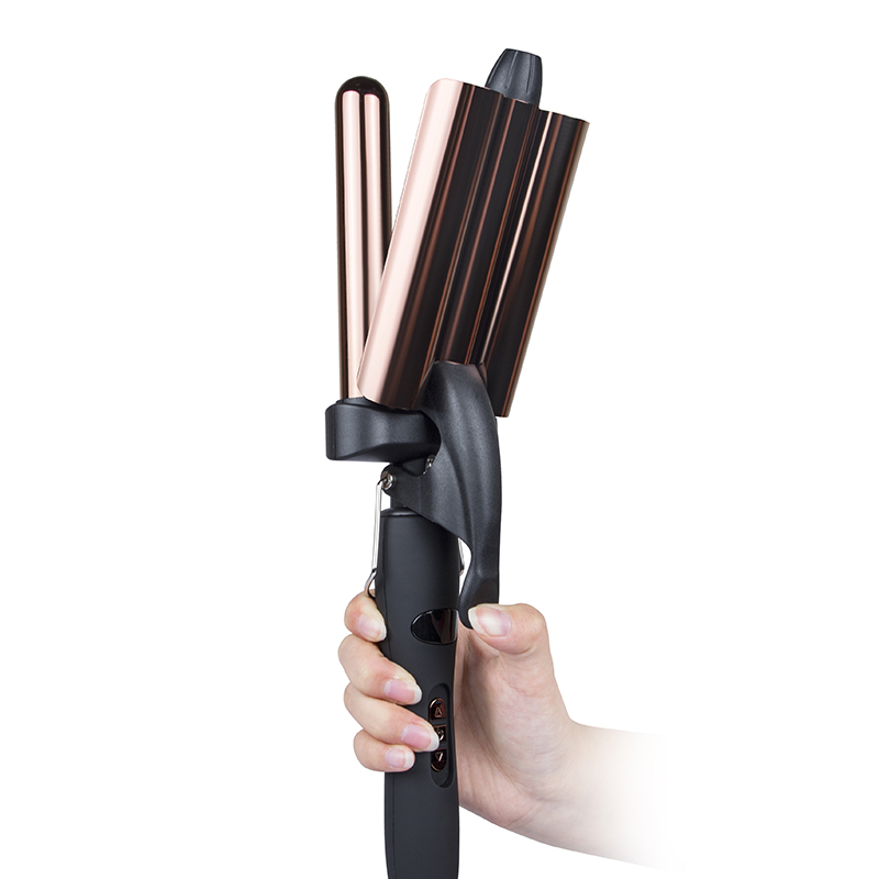 Fashion beautful big wave 3 barrels curler iron