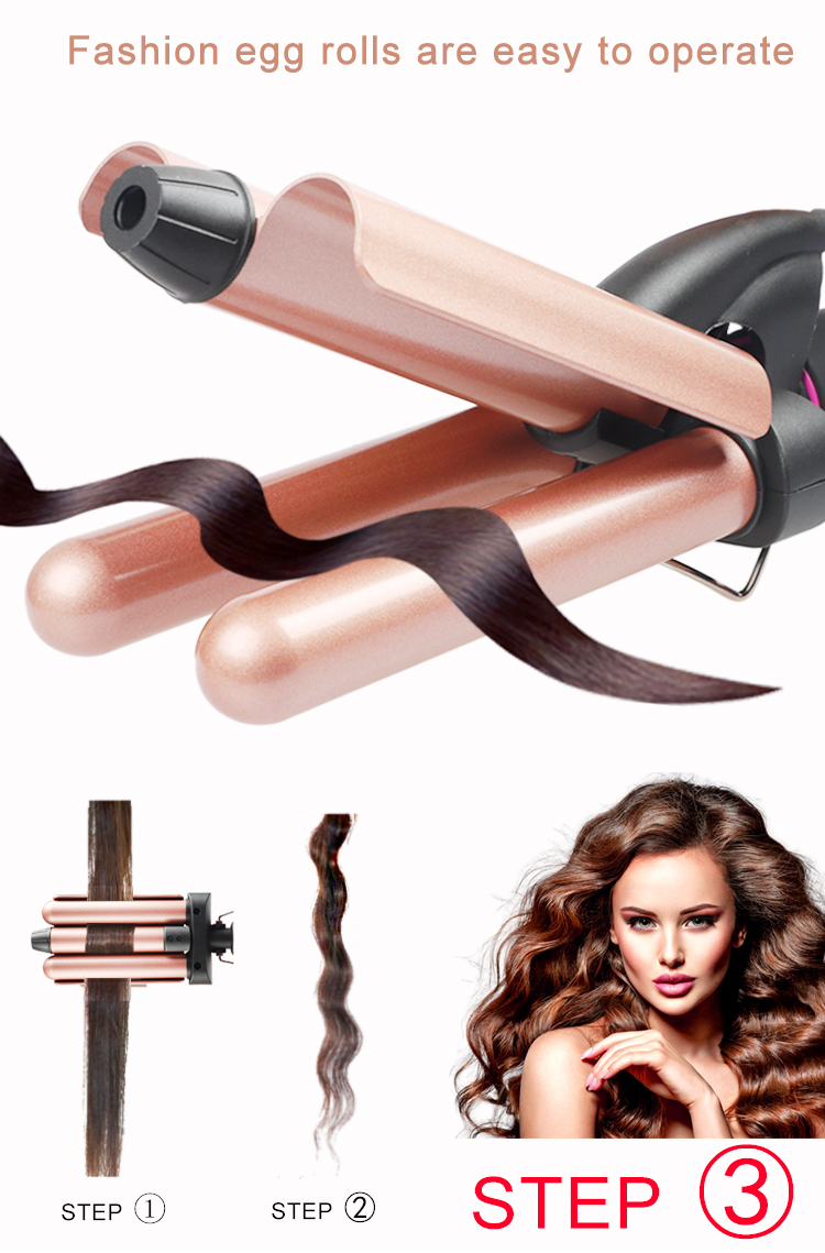3 barrel mermaid curler emperature Control Electric Hair Curler