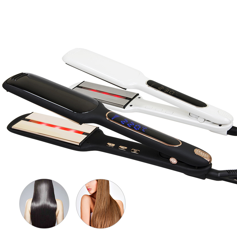 High quality version of hair straightener custom titanium gold infrared hair straightener