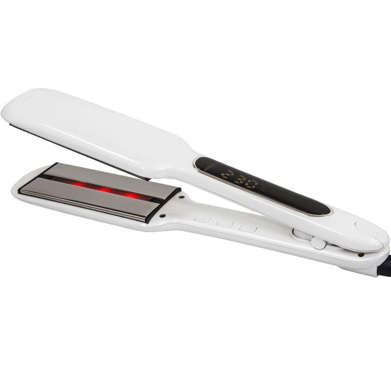 Oem Factory Private Label Infrared Hair Straightener Titanium Flat Iron Wide Plate Hair Straightener