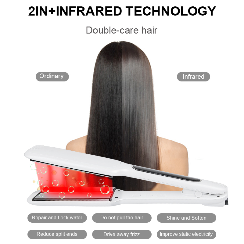 Professional 450 Degrees Infrared Flat Iron Hair Straightener planchas para el cabello Titanium