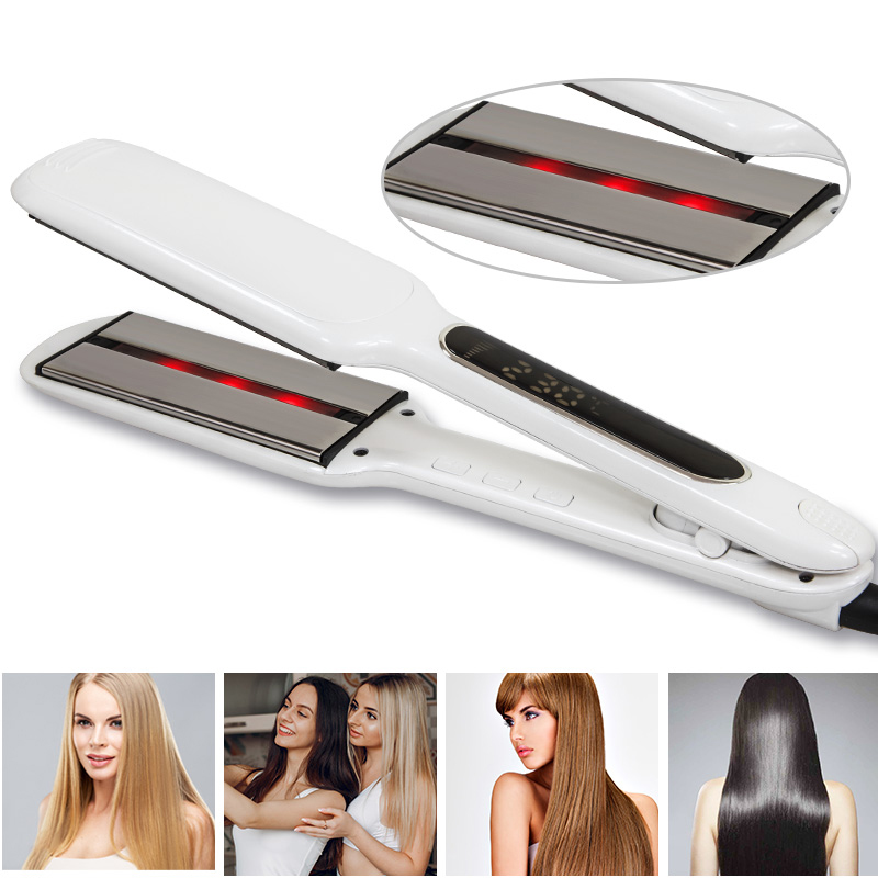 Professional 450 Degrees Infrared Flat Iron Hair Straightener planchas para el cabello Titanium