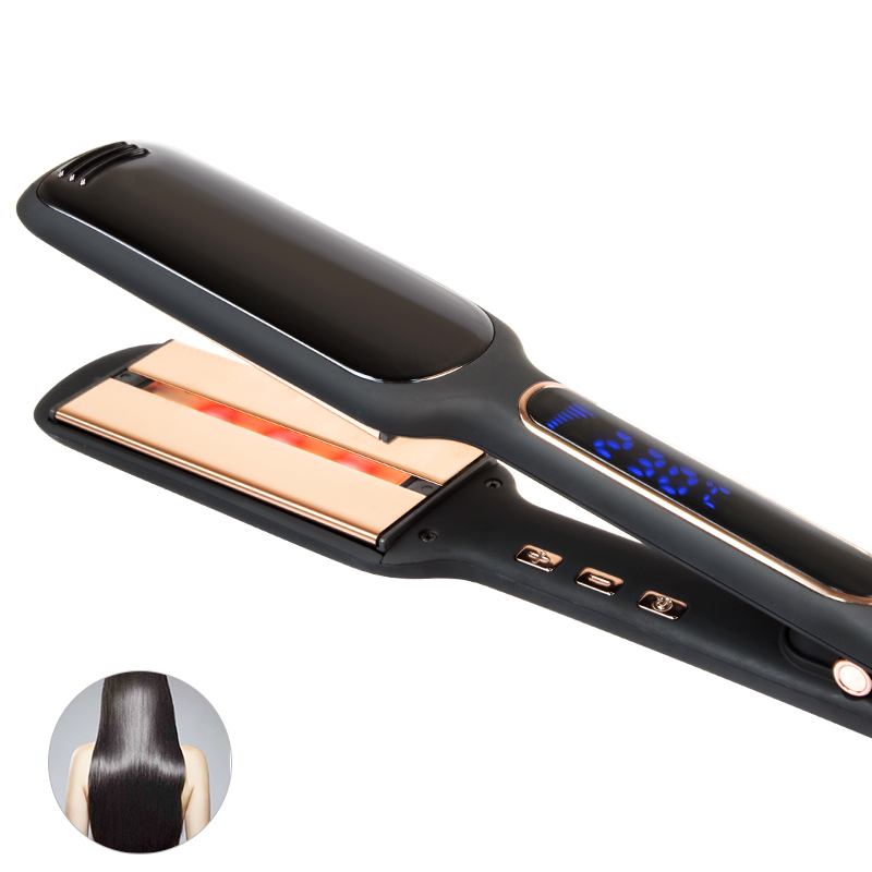 2 inch Infrared Flat Iron Hair Straightener Wide Plate LED Display Hair Straightener Infrared For Salon House Hotel