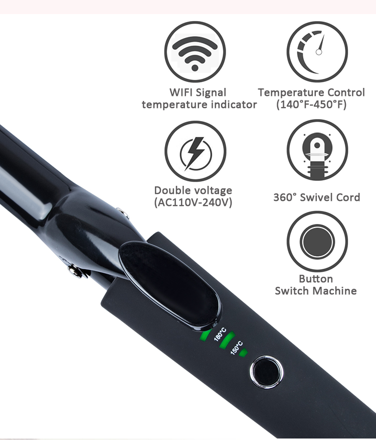 Hair Curler Curling Iron Professional 1 inch Hair Curler Curling Iron Ceramic Tourmaline Coating Curling Wand