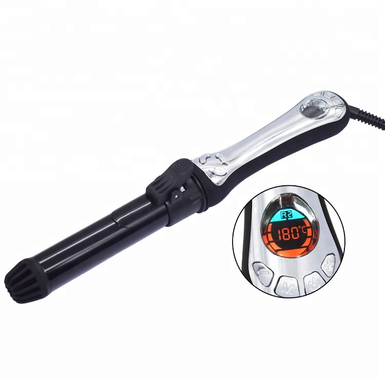 Automatic hair curler 360 rotating handle LCD display hair curler