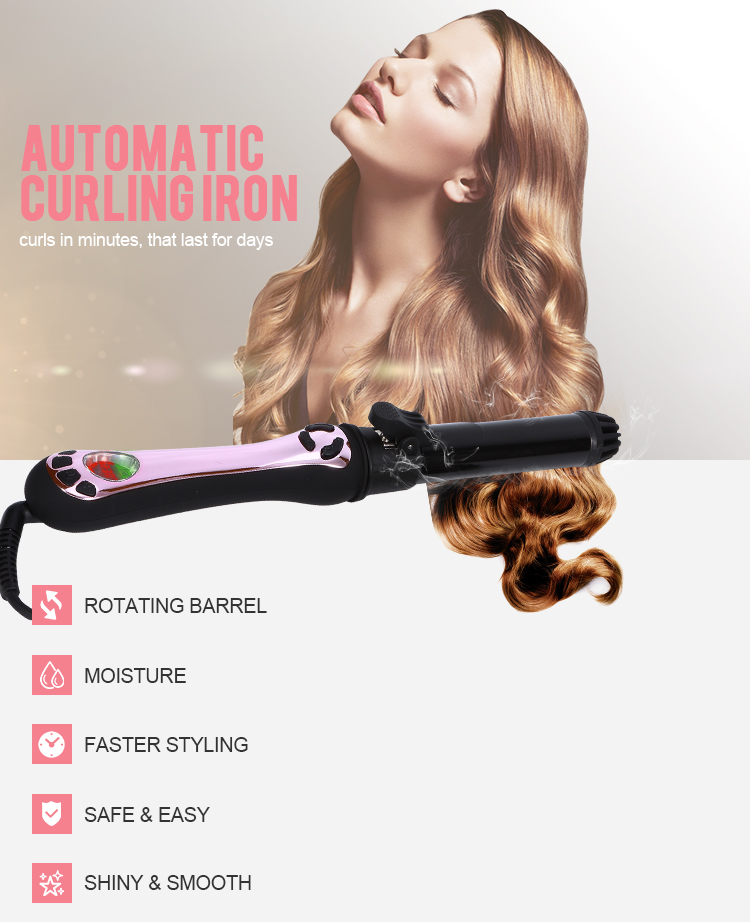 Hot selling hair care and styling appliances household portable automatic hair curler iron