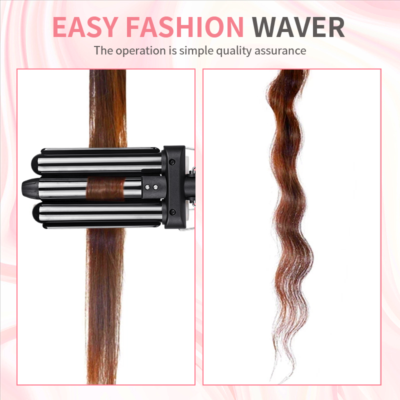 Customizg New design big wave 3 barrel curling iron