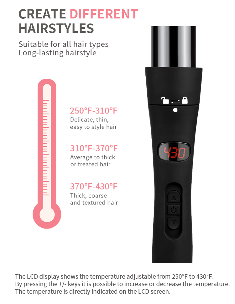 Wholesale interchangeable 6 in 1 magic hair curler iron set