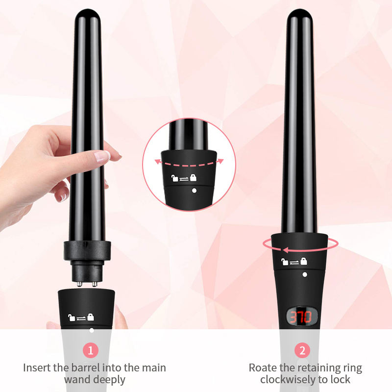 Wholesale interchangeable 6 in 1 magic hair curler iron set