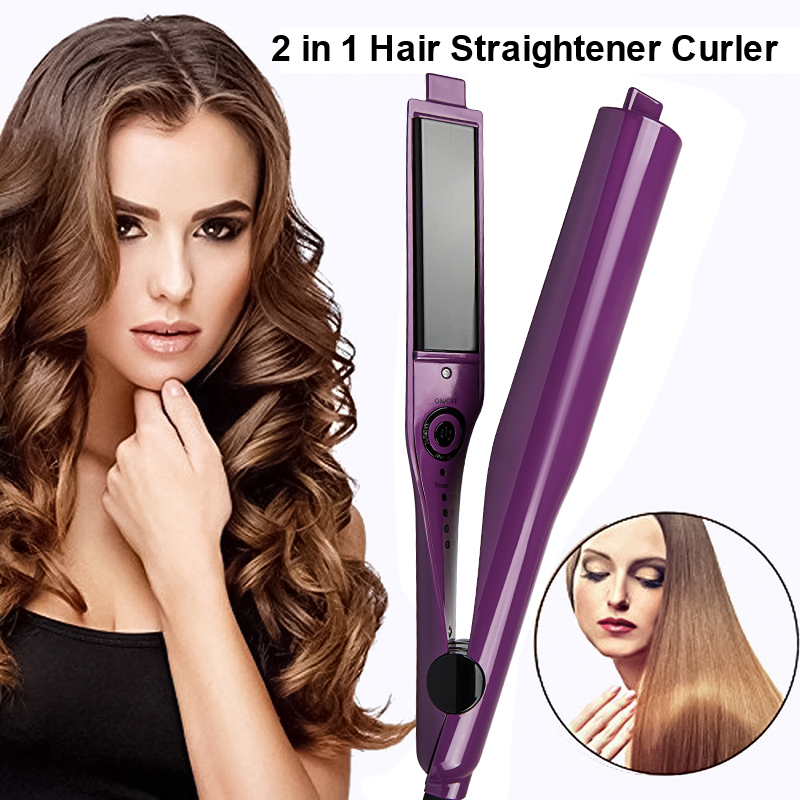 Wholesale fashion Ceramic 2 in1 hair straightener&hair curler