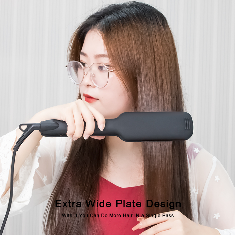 Professional customize wide plate flat iron infrared hair straightener