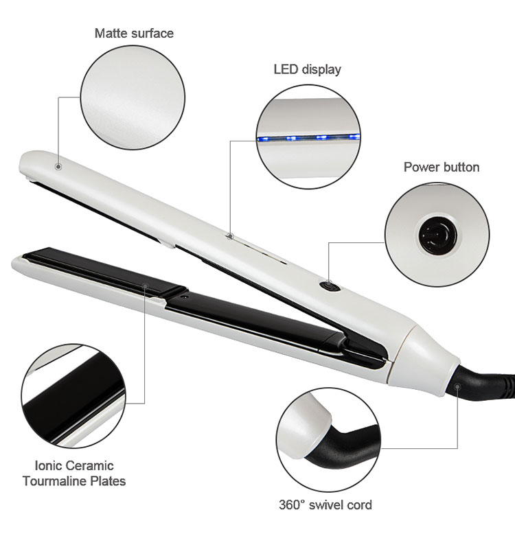 Wholesale customize Ceramic PTC heating slim flat iron hair straightener