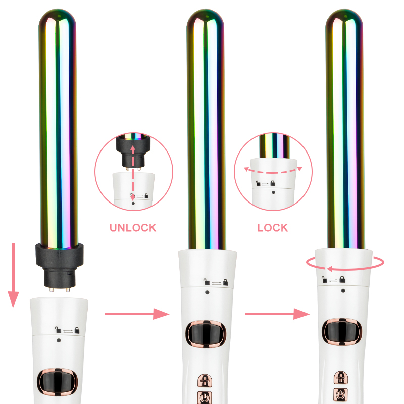 Wholesale customize interchangeable 3 in1 Ceramic hair curler set