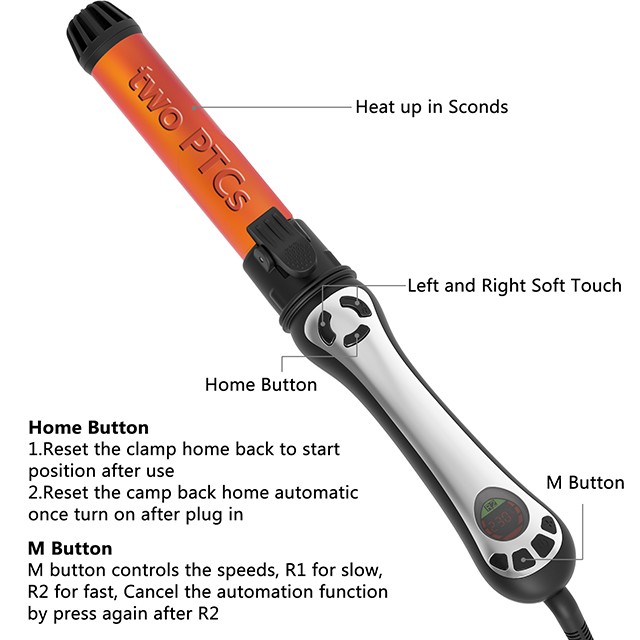 Fashion 32mm wand beautful big wave automatic curler iron