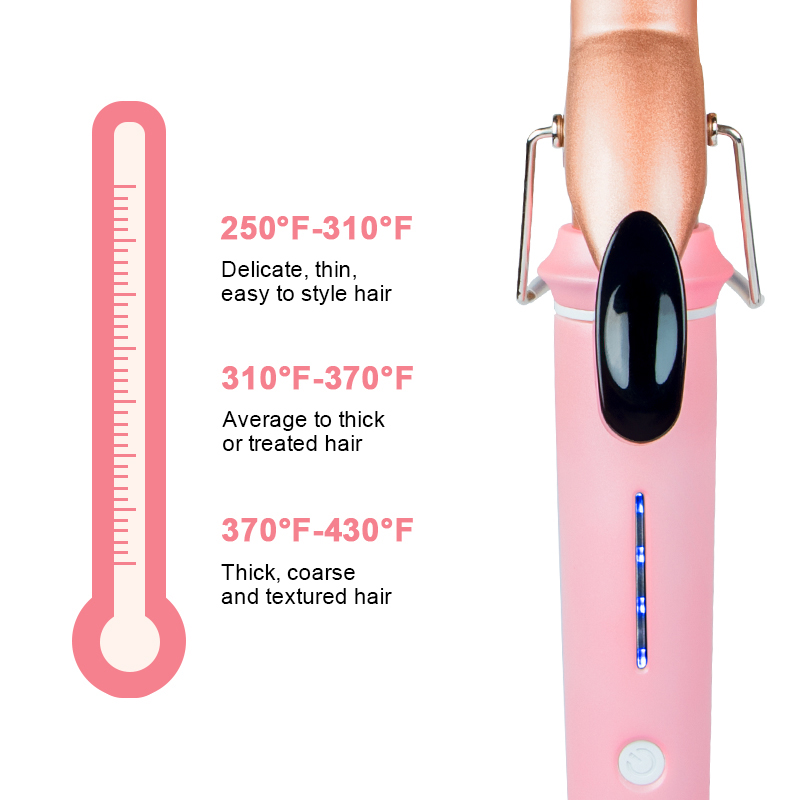 professional LED display PTC heating Aluminum wand hair curler