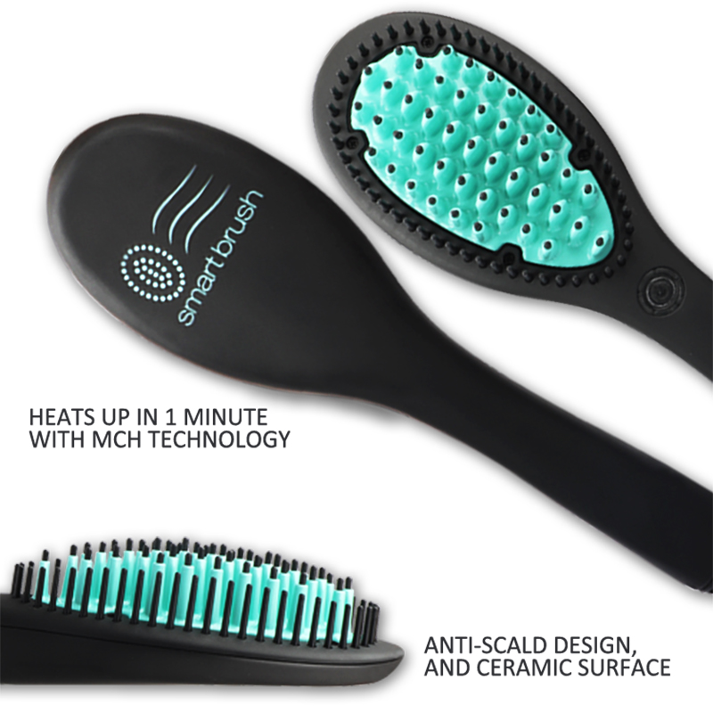 High-quality easy operate PTC heating Ceramic straighten hair brush