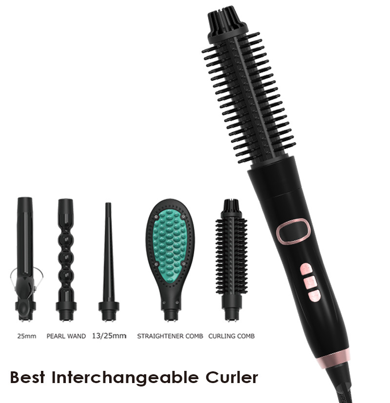 Wholesale hot selling 5 in1 interchangeable Ceramic hair curler