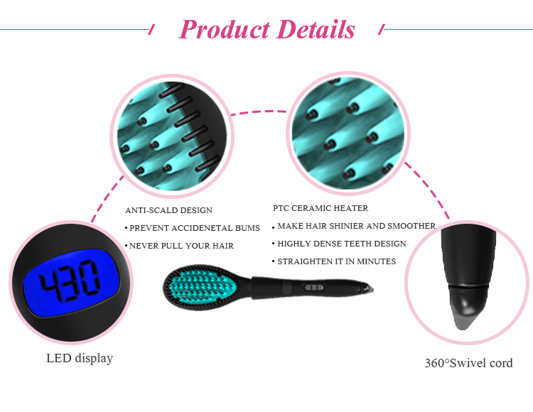 Wholesale hot selling interchangeable Ceramic electric hair brush