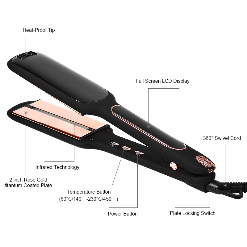 Customize hot selling trendy Aluminum infrared flat iron hair straightener