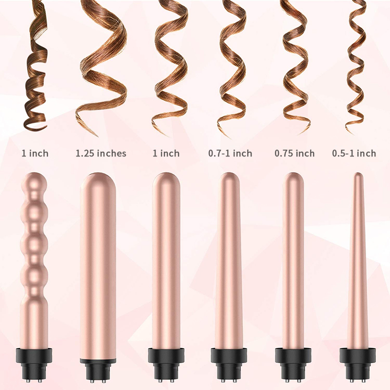 wholesale 6 in 1 interchangeable hair curler iron