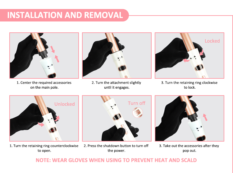 wholesale 5 in 1 interchangeable hair curler hair brush set