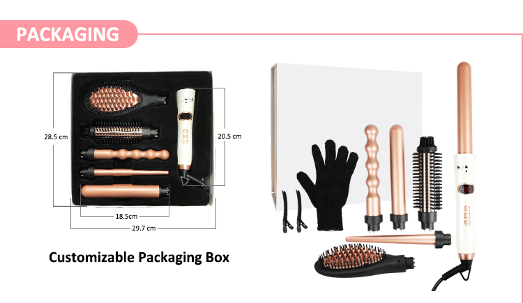 wholesale 5 in 1 interchangeable hair curler hair brush set