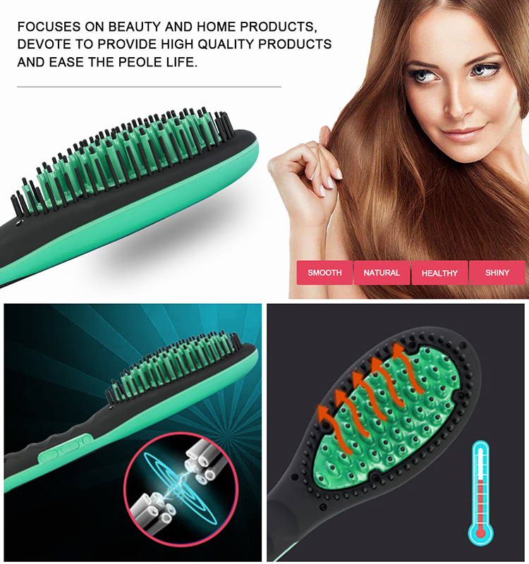 Hot selling fashion mini LCD display Electric Ceramic hair brush