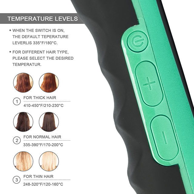 Hot selling fashion mini LCD display Electric Ceramic hair brush