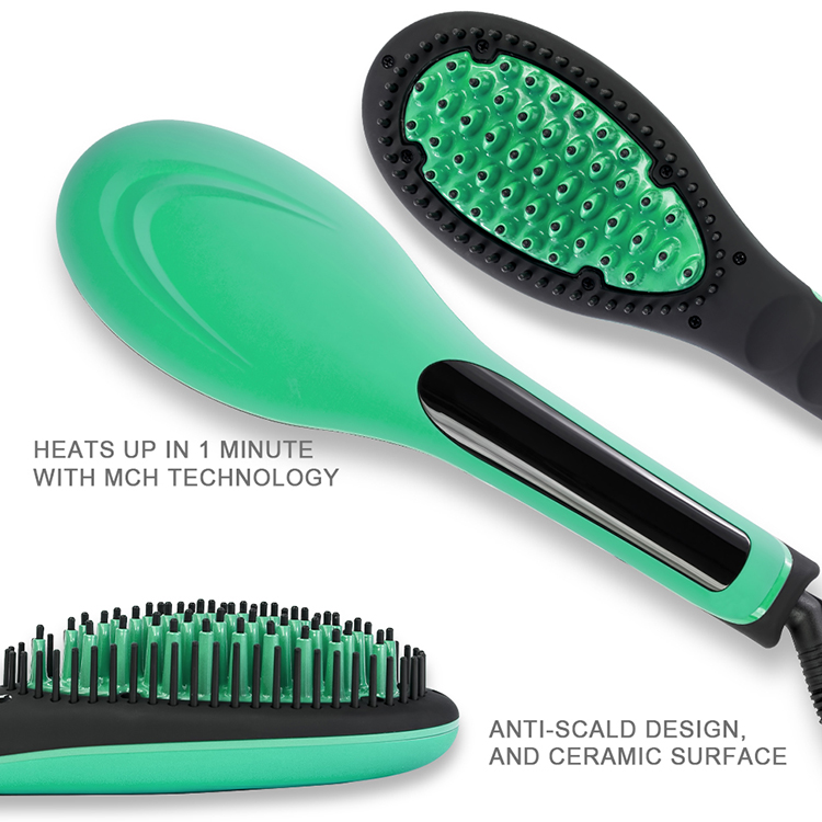 Hot selling fashion mini LCD display Electric Ceramic hair brush