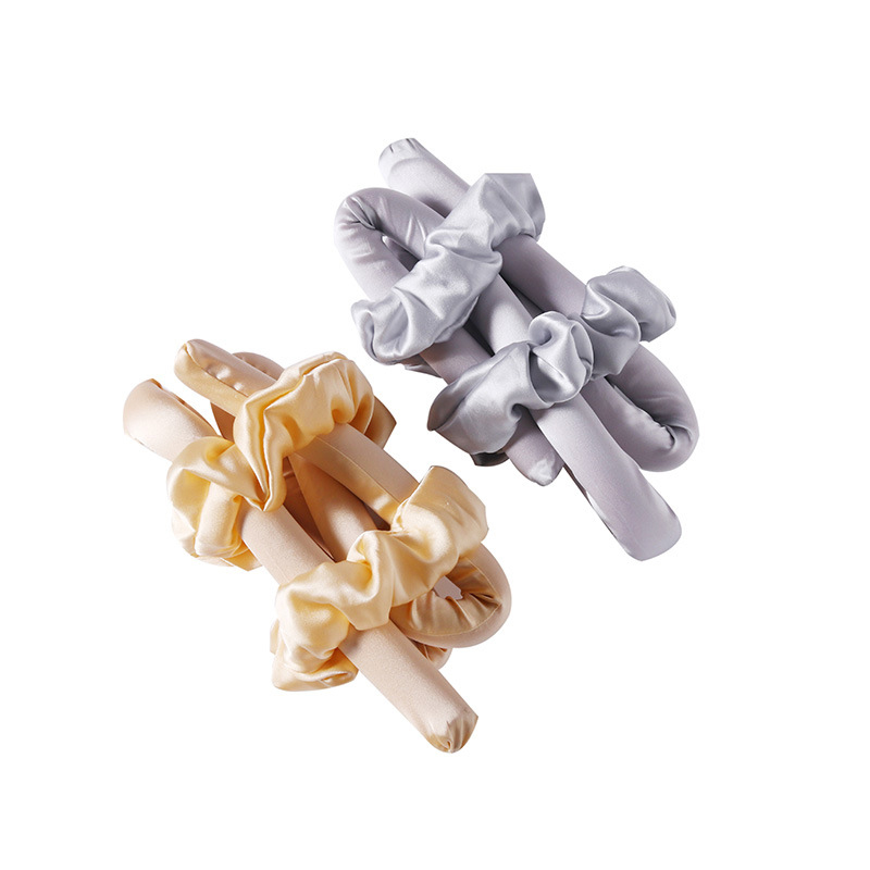 Hair Wrap Rollers No Heat DIY Curler For Wearing In Bed Satin Fabric Curling Hair Tool Heatless Hair Curler